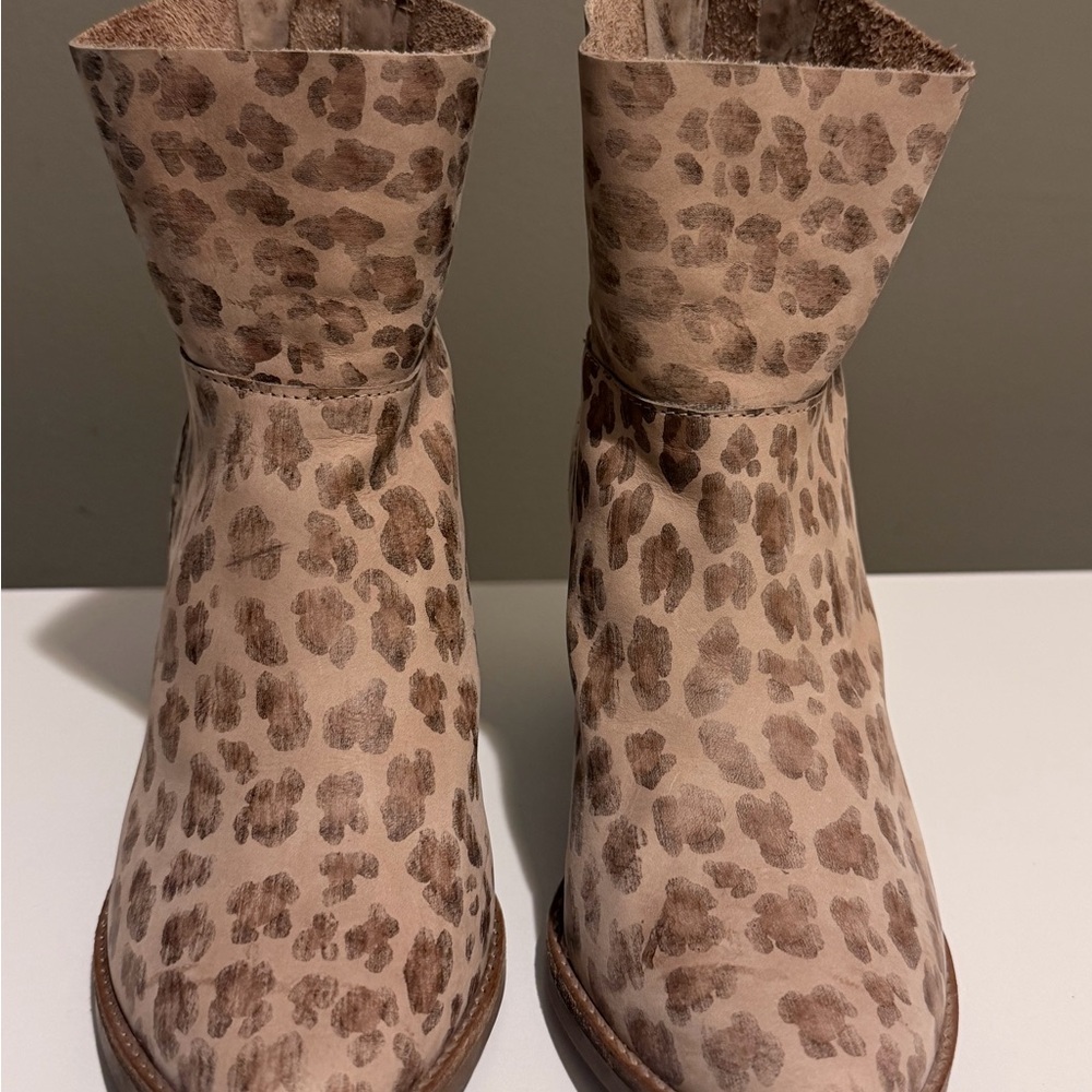 Matisse Tan Leopard Print Ankle Booties
